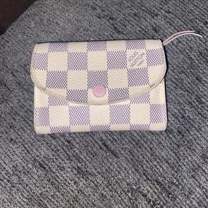 Rosalie coin purse in Damier Azur canvas